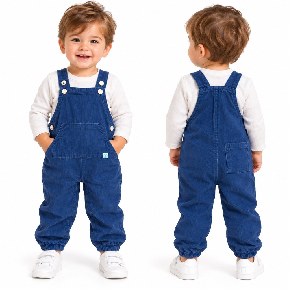 Little Planet by Carters Organic Cotton Corduroy Overalls Navy Blue 18M